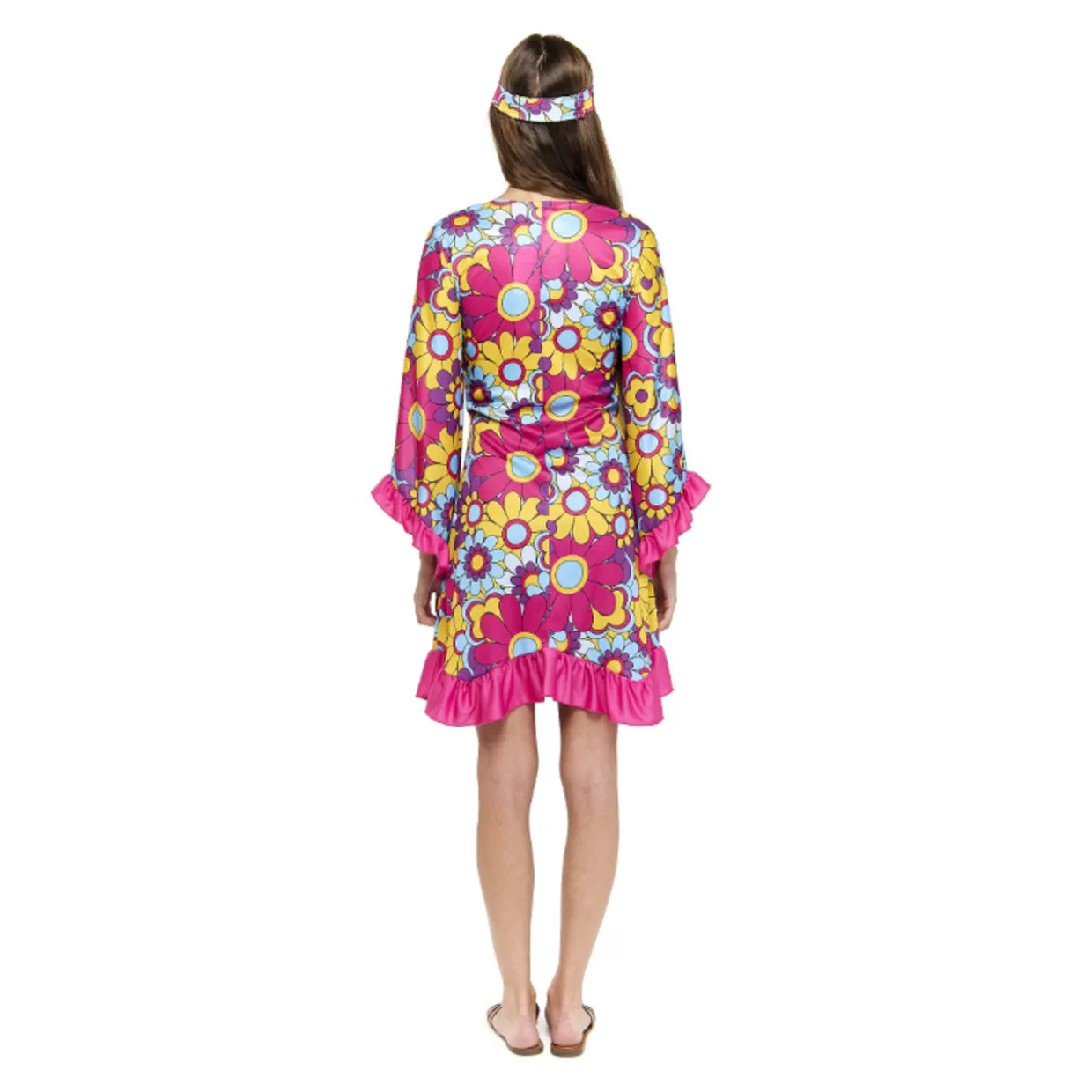 Disfraz de Hippie Fucsia para mujer