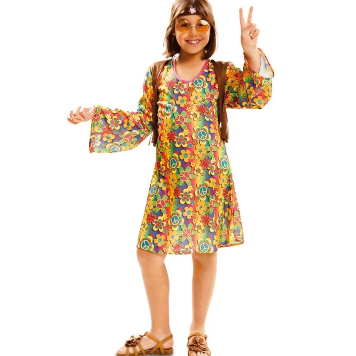 Disfraz de Hippie Happy niña