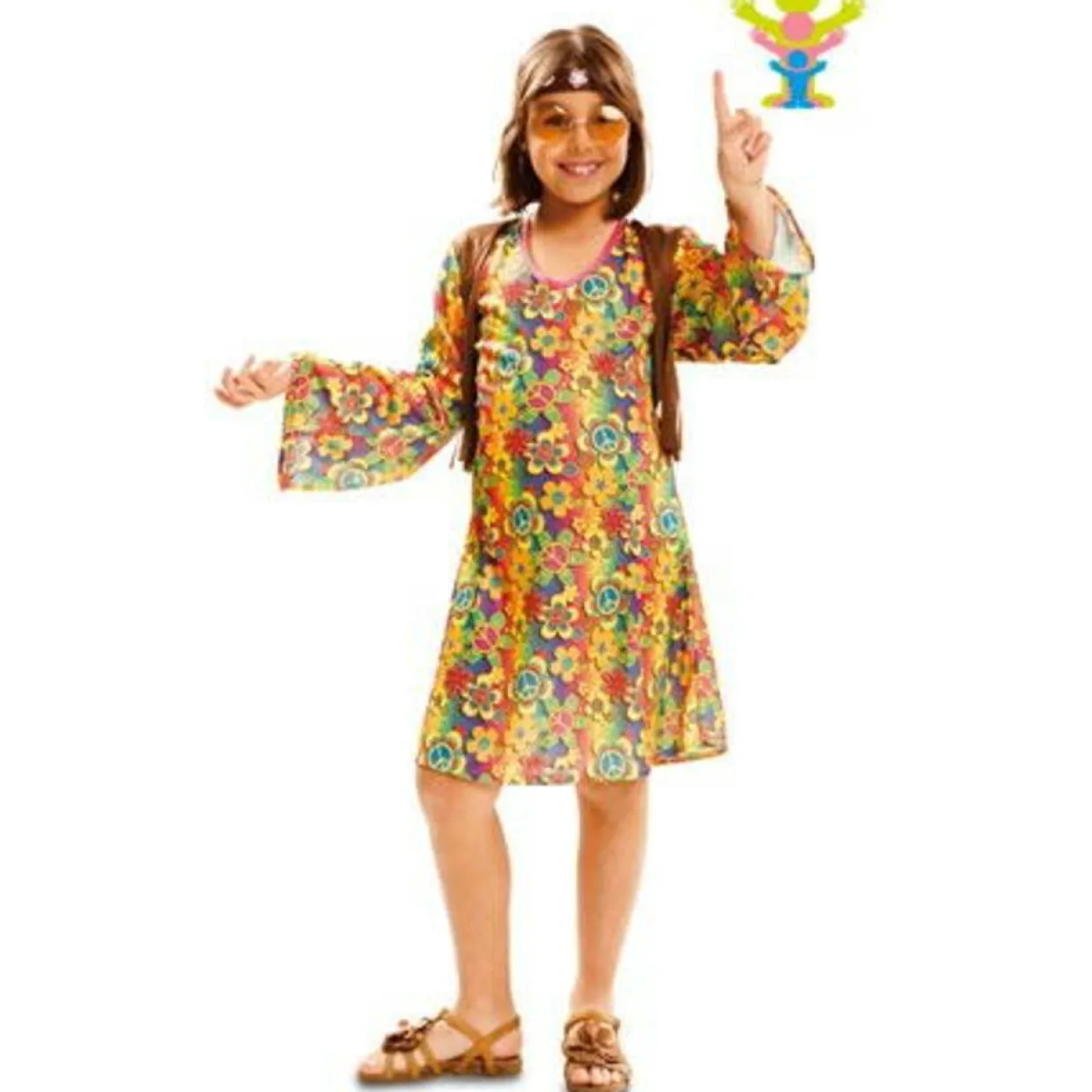 Disfraz de Hippie Happy niña