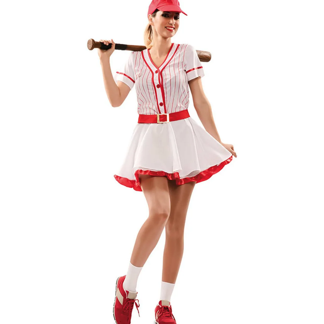 Disfraz de Jugadora de Béisbol Rayas para mujer