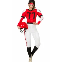 Disfraz de Jugadora de Rugby Rojo para mujer