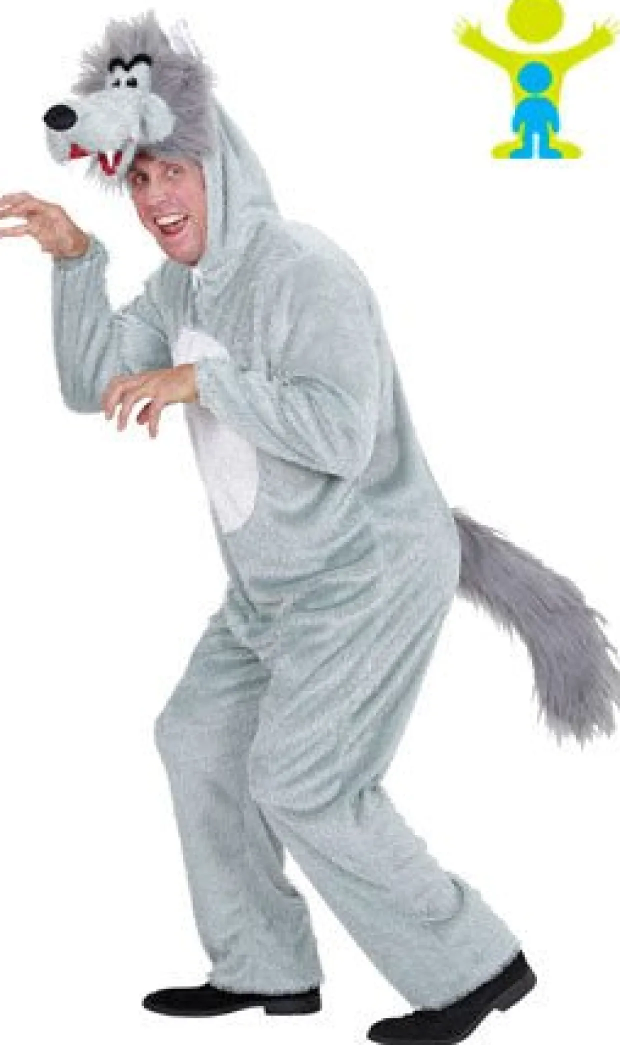 Disfraz de Lobo de Pelo Gris adulto