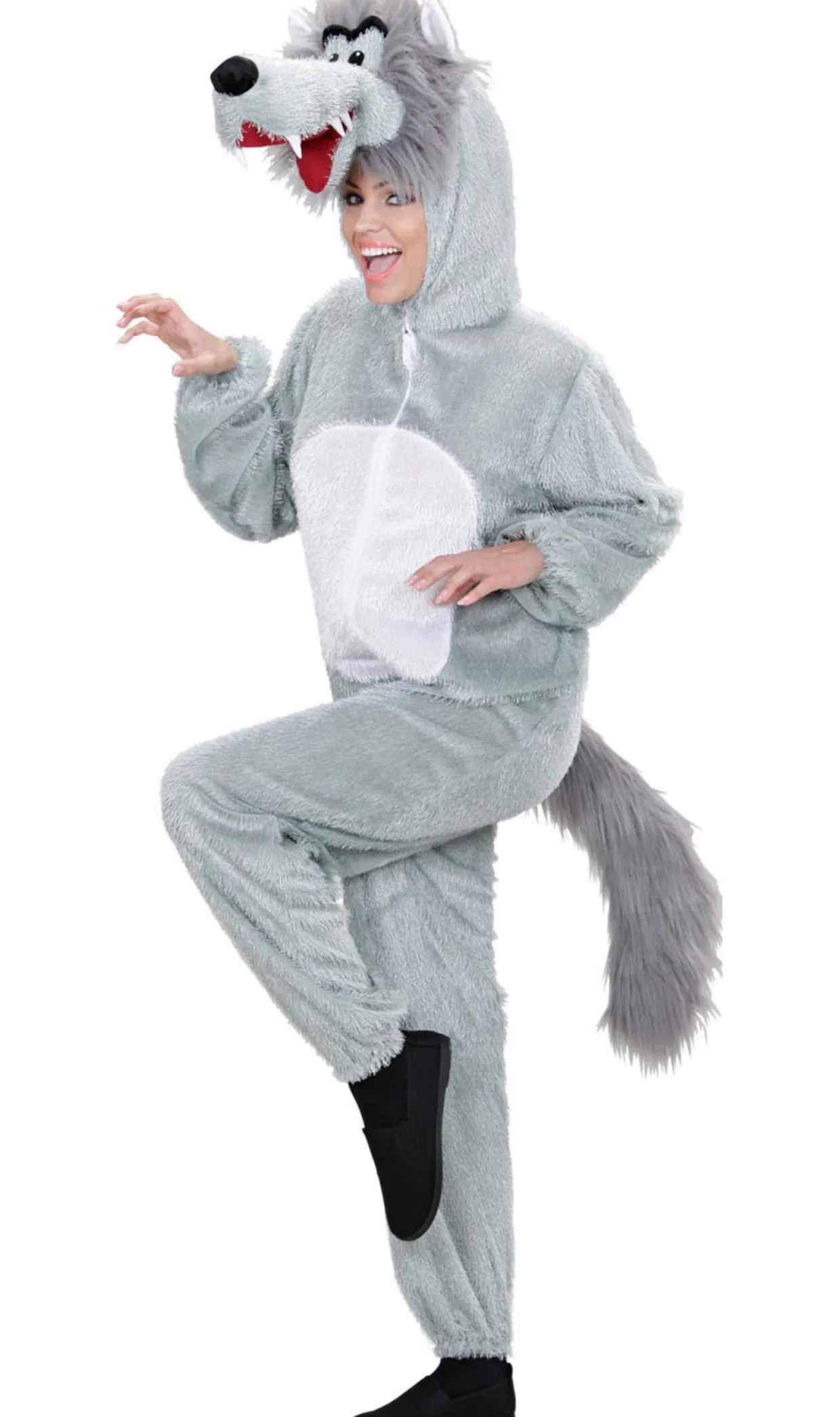 Disfraz de Lobo de Pelo Gris adulto
