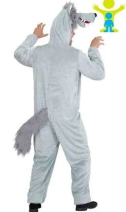 Disfraz de Lobo de Pelo Gris adulto