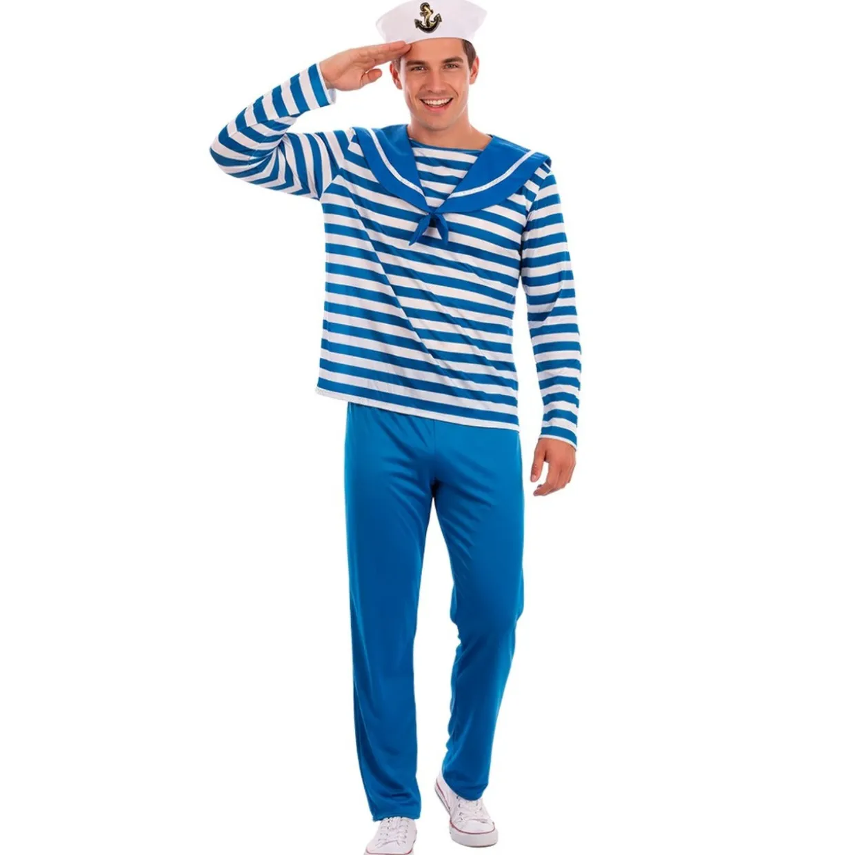 Disfraz de Marinero Azul Rayas para hombre