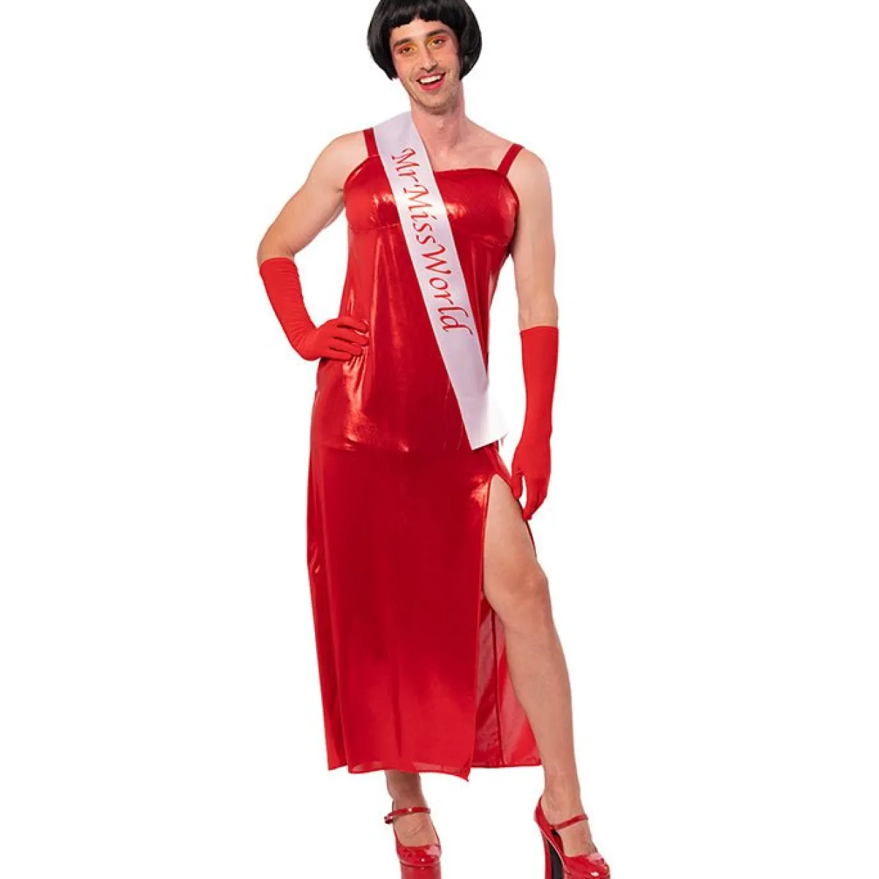 Disfraz de Miss Mundo Rojo para hombre