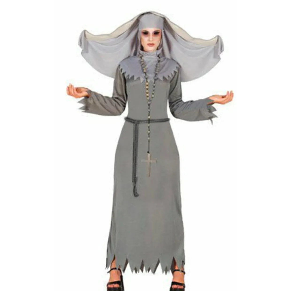 Disfraz de Monja Fantasma Gris mujer
