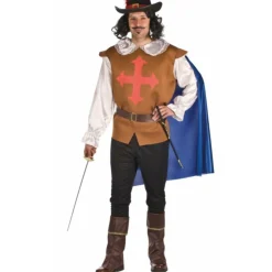 Disfraz de Mosquetero Marrón para hombre