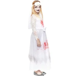 Disfraz de Novia Zombie Sangrienta para niña