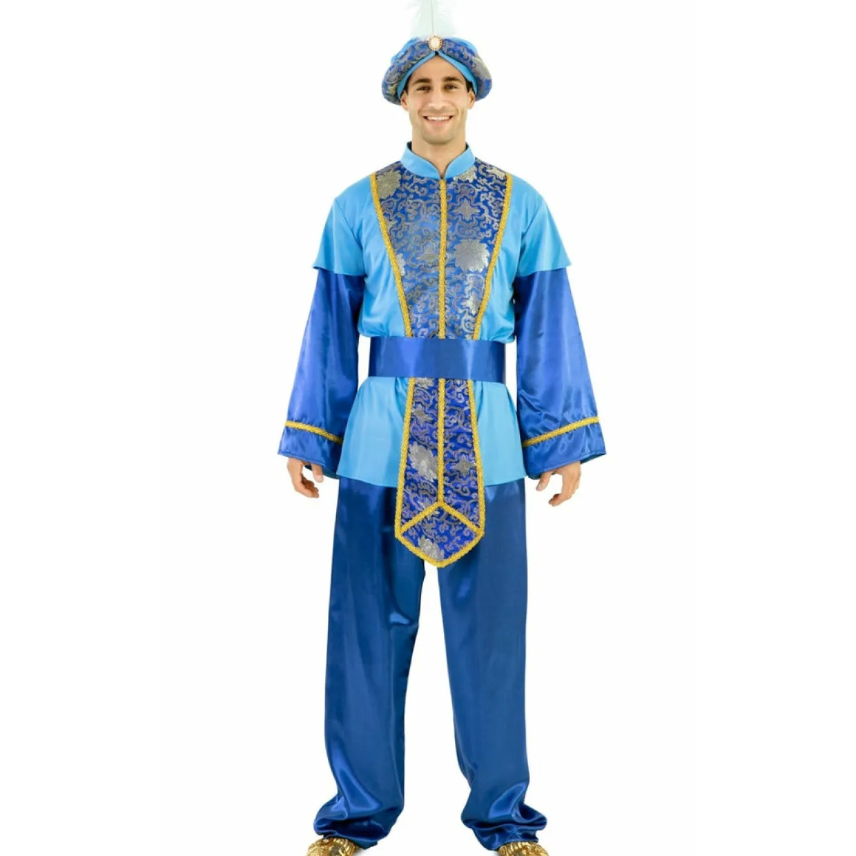 Disfraz de Paje Real Azul Lux para adulto