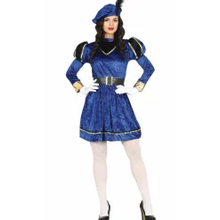 Disfraz de Paje Real Navideño Azul para mujer