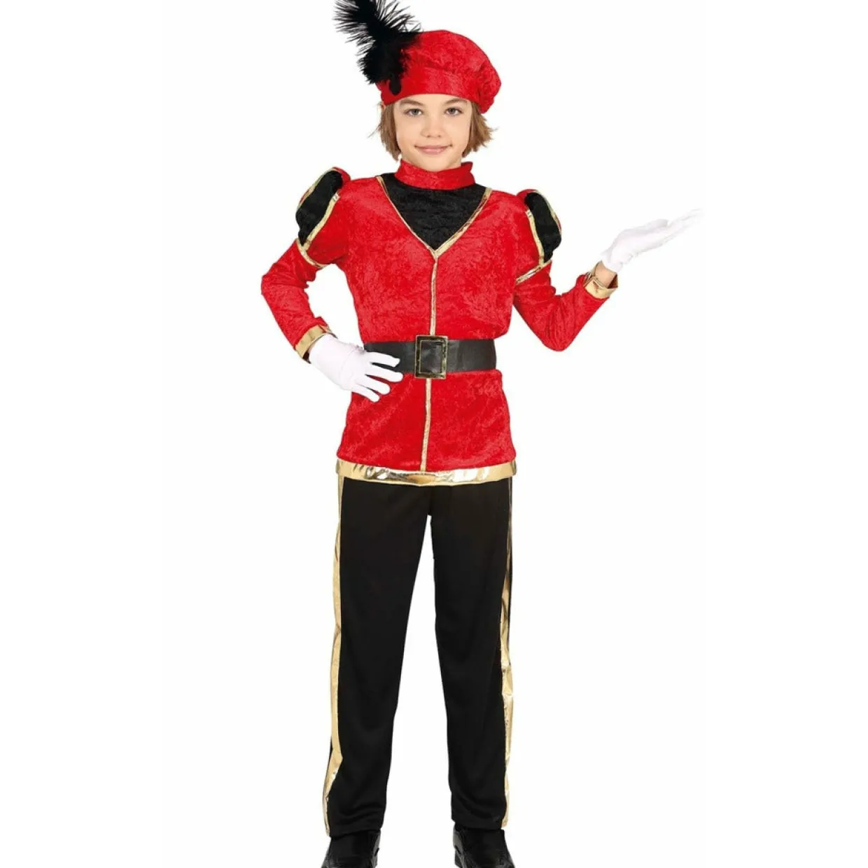 Disfraz de Paje Real Navideño Rojo para niño