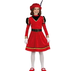 Disfraz de Paje Real Navideño Rojo para niña