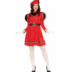 Disfraz de Paje Real Navideño Rojo para mujer