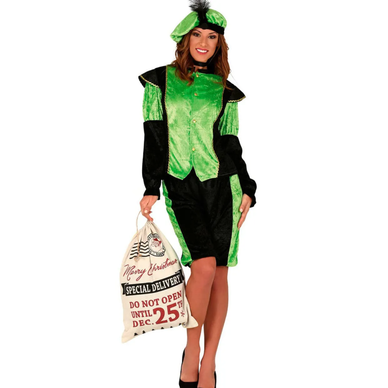 Disfraz de Paje Real Verde para mujer