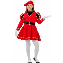 Disfraz de Paje Rojo Vestido para niña