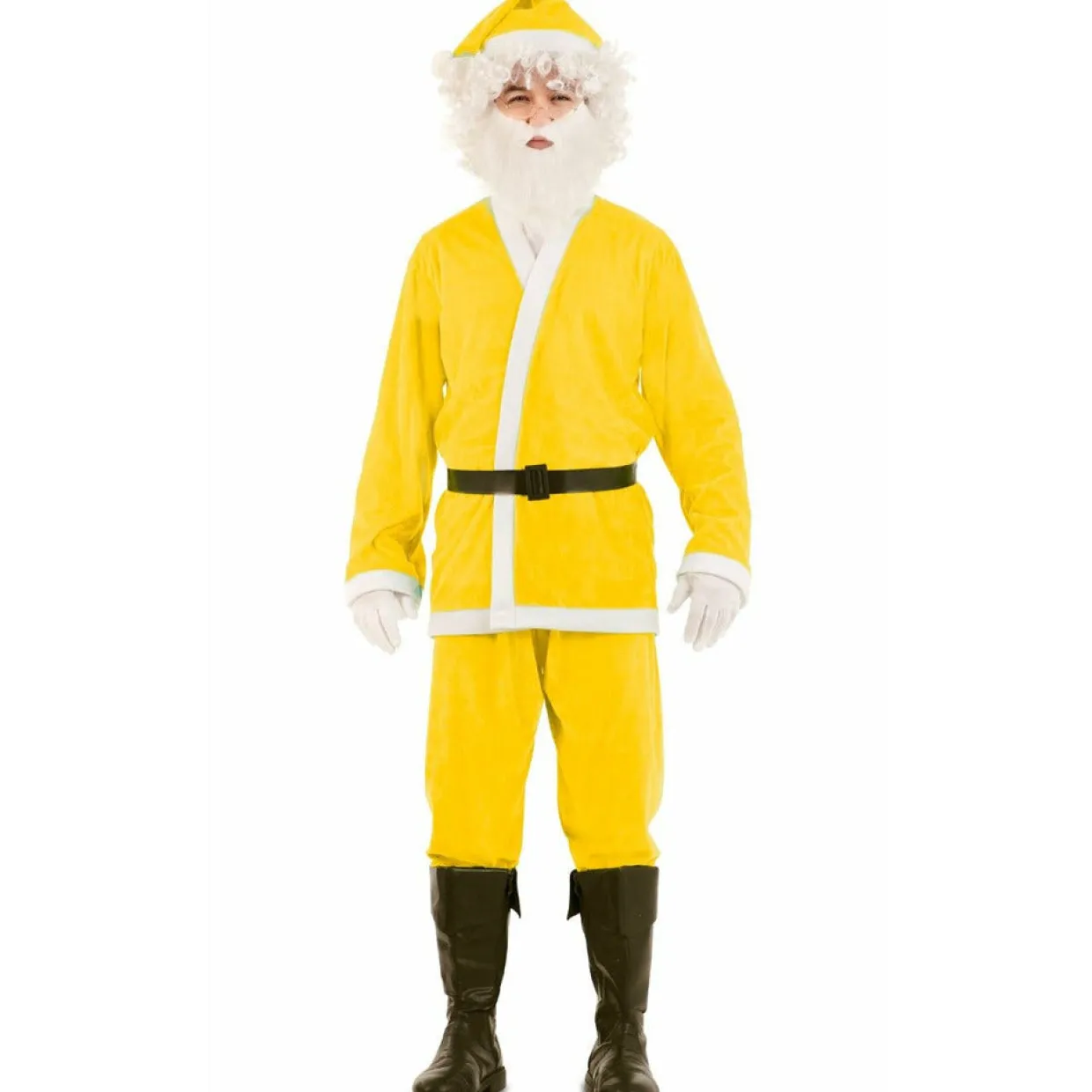 Disfraz de Papá Noel Amarillo Eco para adulto