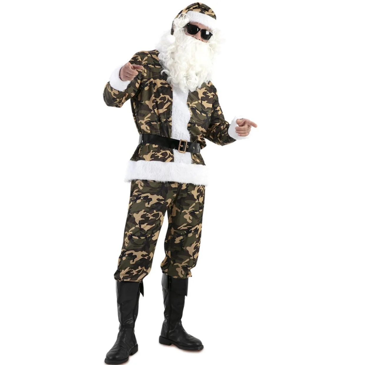 Disfraz de Papá Noel Militar para adulto