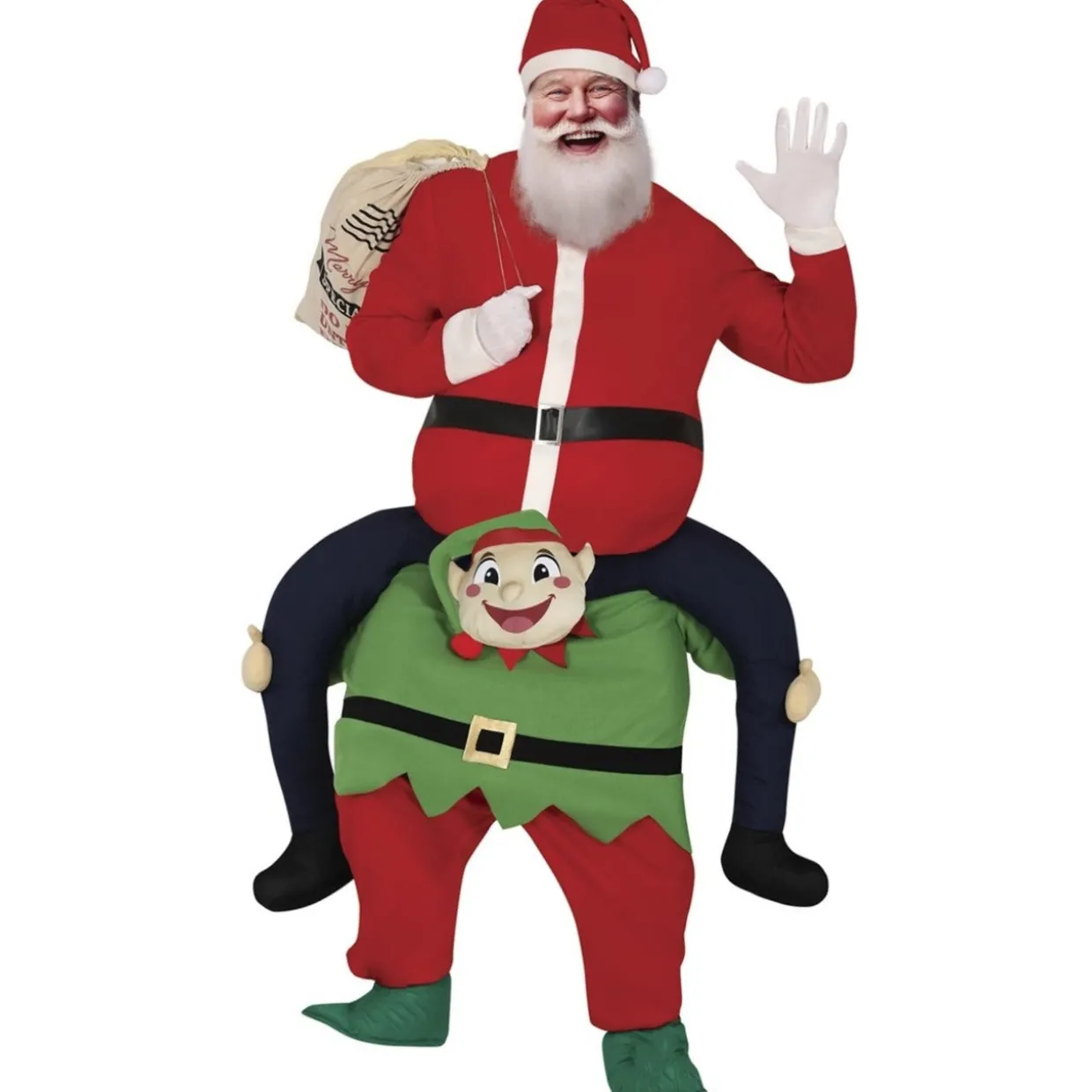 Disfraz de Papá Noel sobre Elfo para adulto