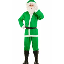Disfraz de Papá Noel Verde Eco para adulto