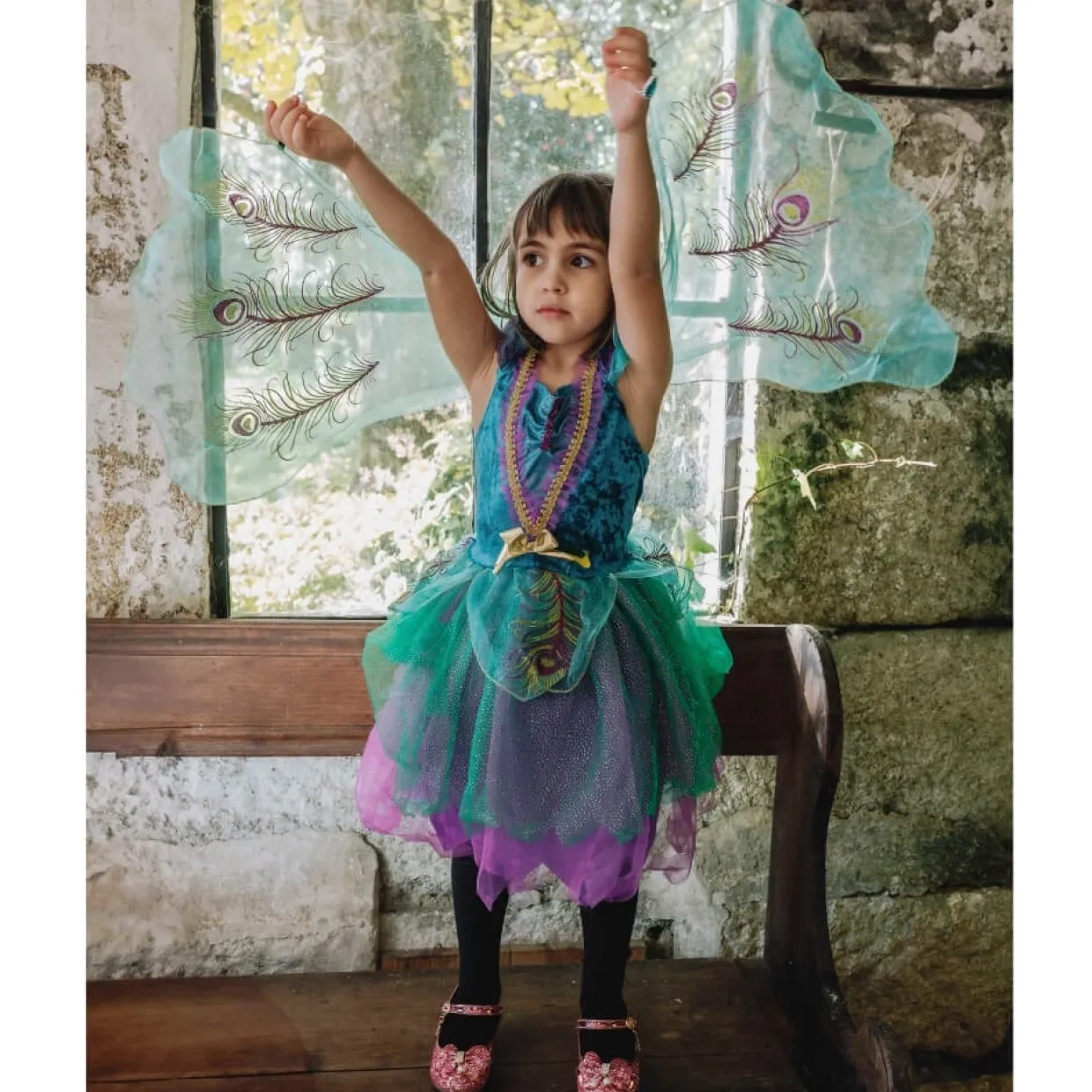 Disfraz de Pavo Real para niña