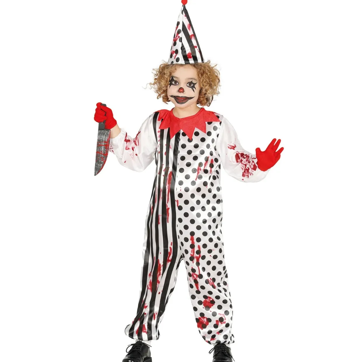 Disfraz de Payaso Arlequín Sangriento para niño