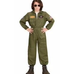 Disfraz de Piloto Combate Verde infantil