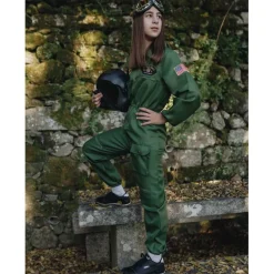 Disfraz de Piloto Combate Verde infantil