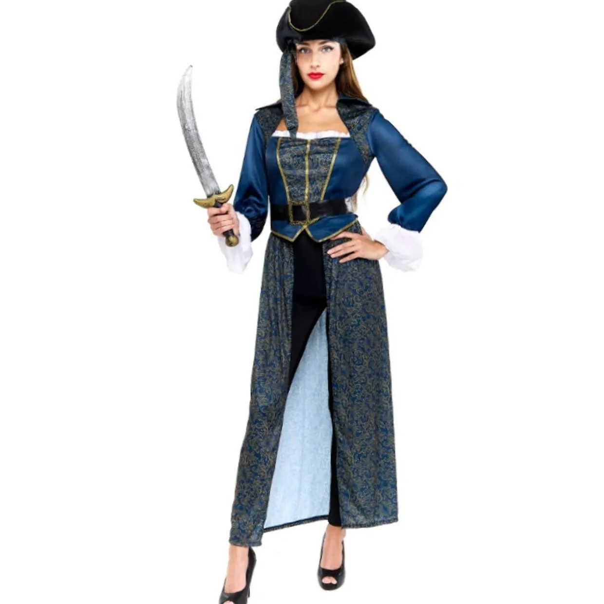 Disfraz de Pirata Índigo para mujer
