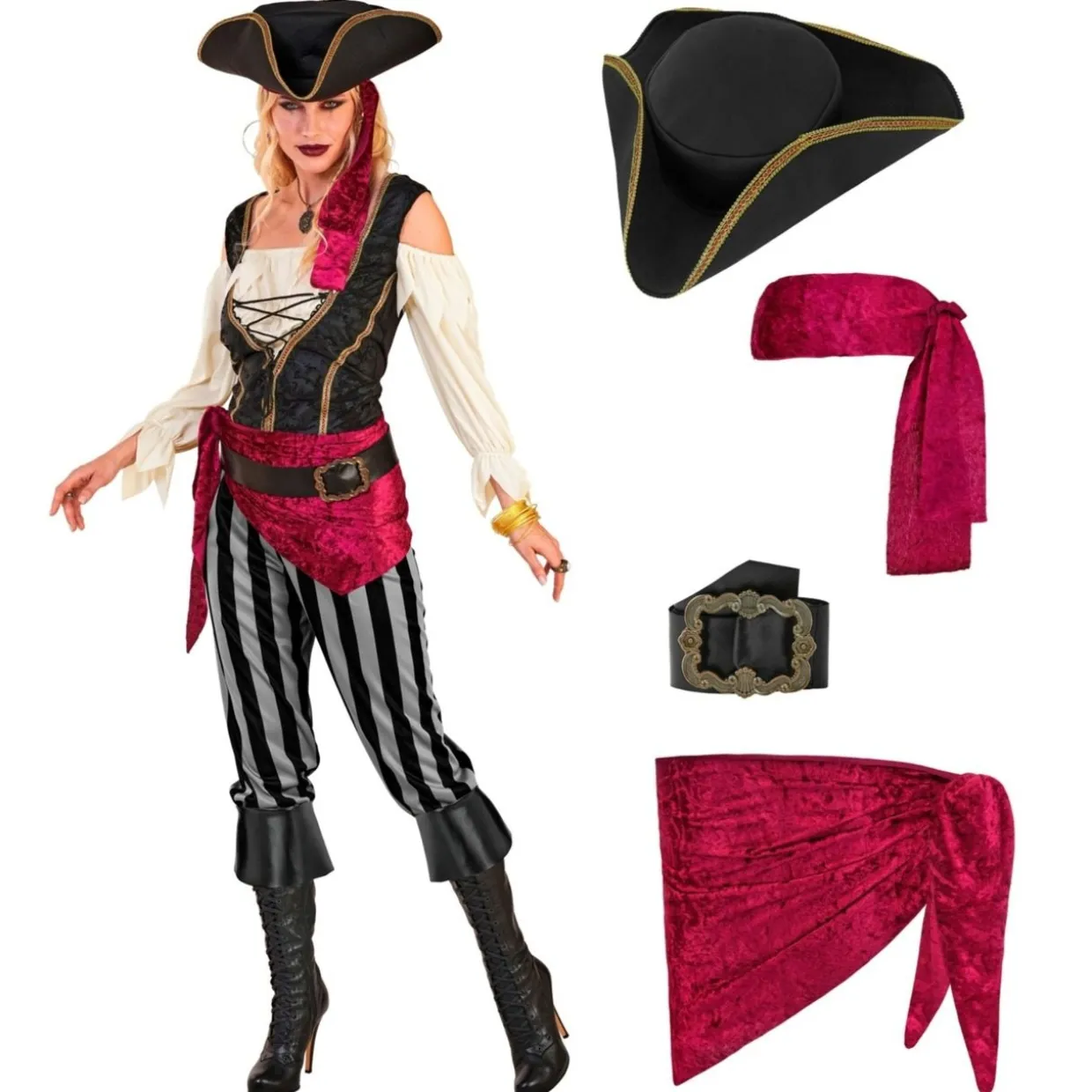 Disfraz de Piratesa Fajín para mujer