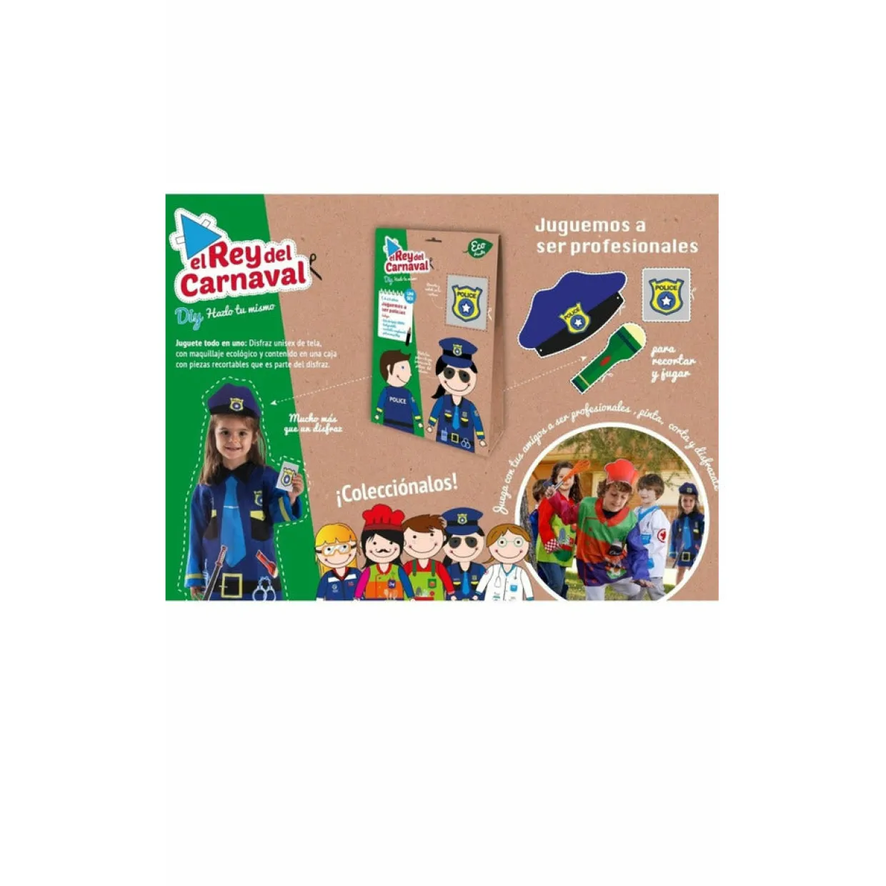 Disfraz de Policía Recortables infantil