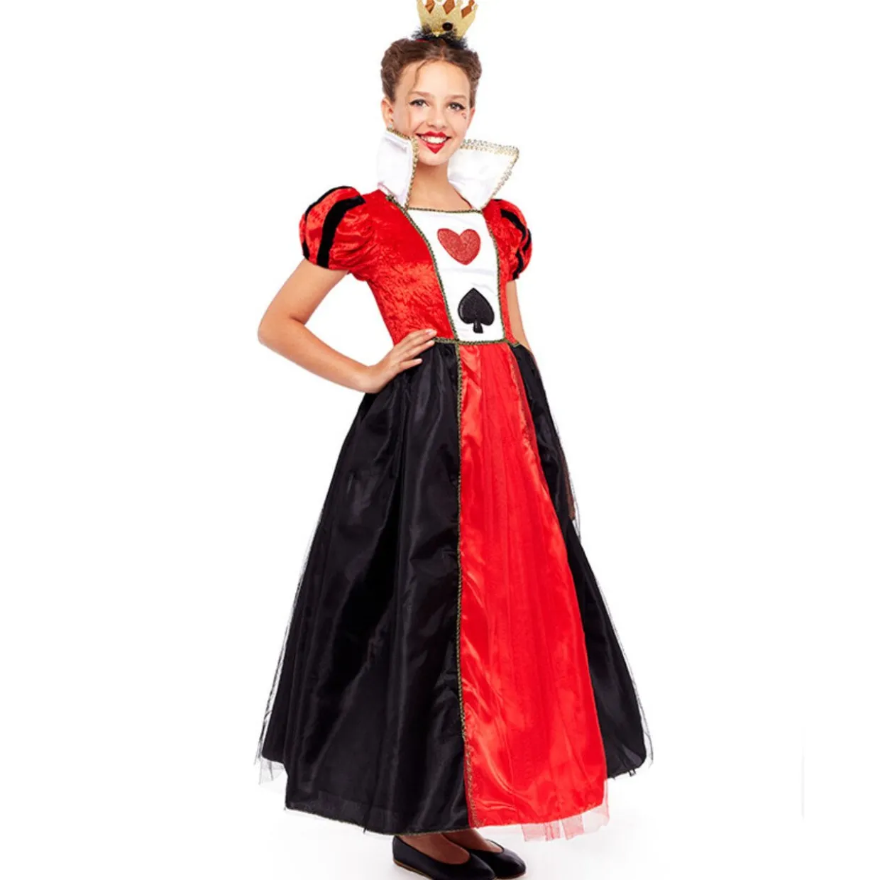 Disfraz de Reina de Corazones Glamurosa para niña