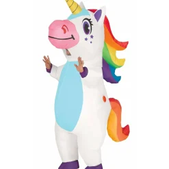 Disfraz de Unicornio Arcoíris Hinchable adulto