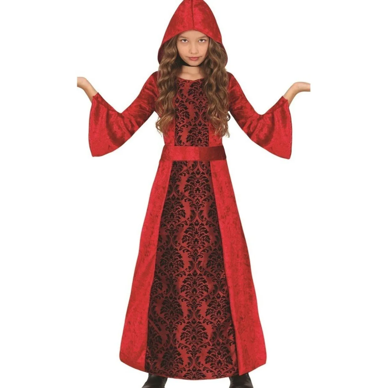 Disfraz de Vampiresa Gótica Rojo para niña
