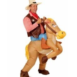 Disfraz de Vaquero con Caballo Hinchable adulto