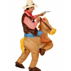 Disfraz de Vaquero con Caballo Hinchable adulto