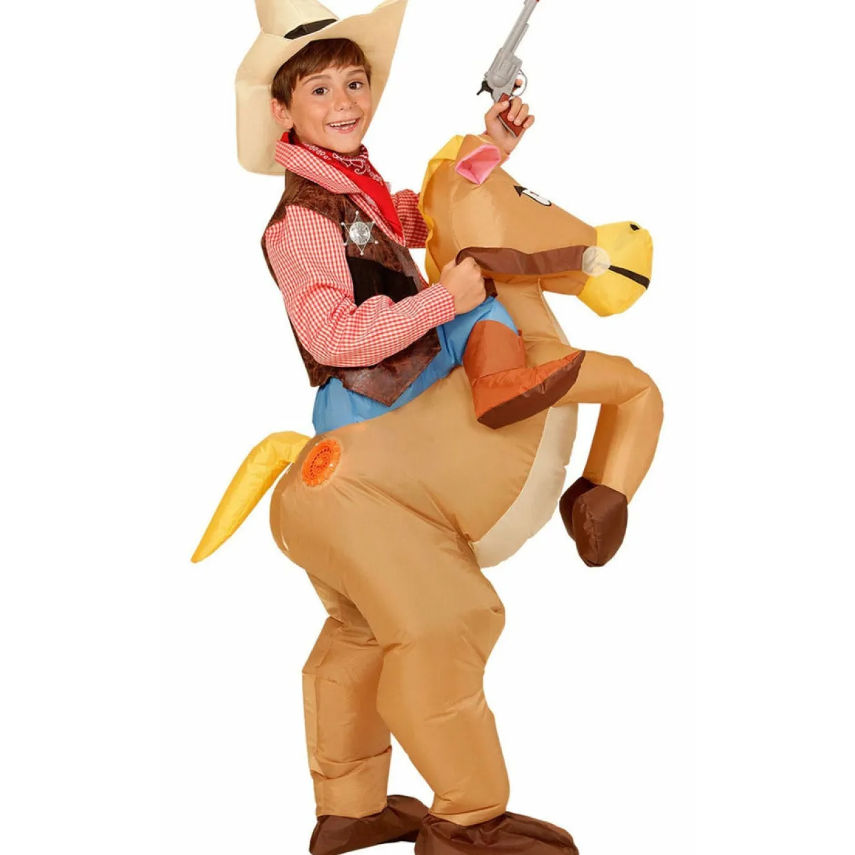 Disfraz de Vaquero con Caballo Hinchable infantil