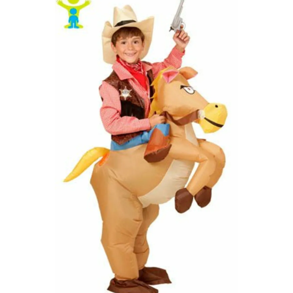 Disfraz de Vaquero con Caballo Hinchable infantil