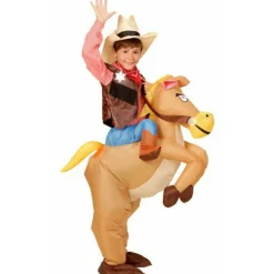 Disfraz de Vaquero con Caballo Hinchable infantil