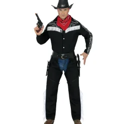 Disfraz de Vaquero Negro Flecos para hombre