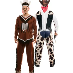 Disfraz Doble de Indio y Vaquero para hombre