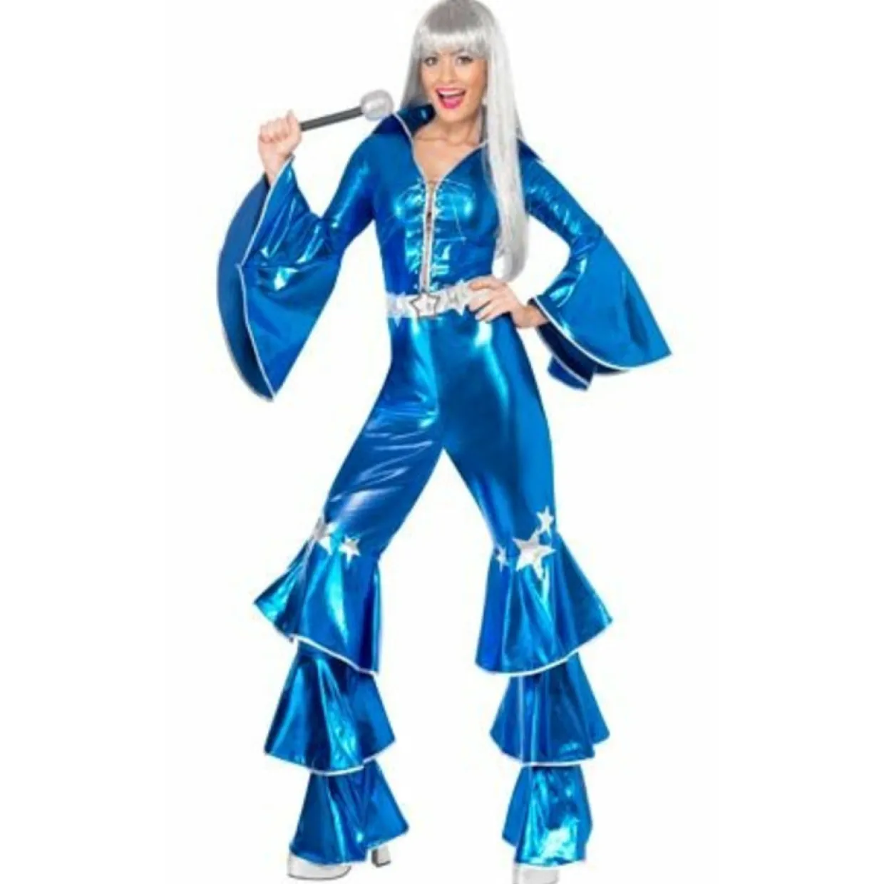 Disfraz Reina Disco Azul para mujer