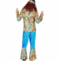 Disfraz XL de Hippie Turquesa hombre