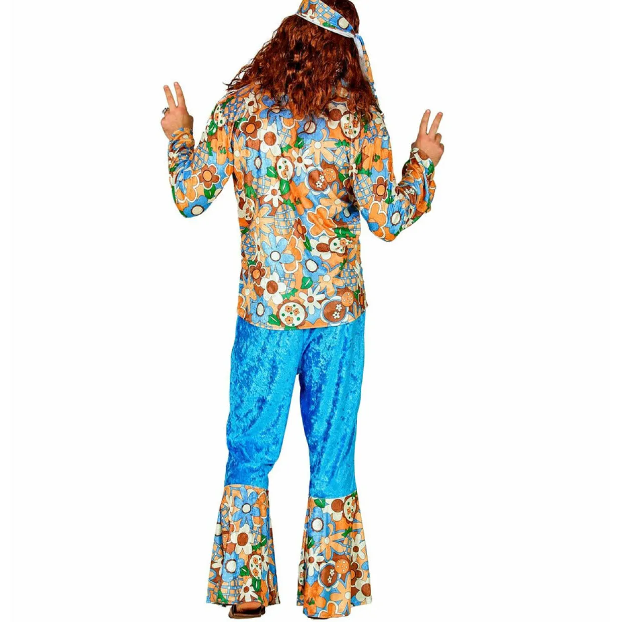 Disfraz XL de Hippie Turquesa hombre