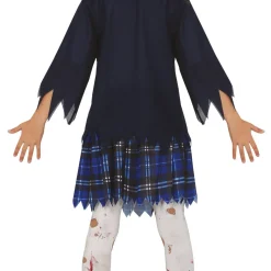 Disfraz Zombie de Colegiala Azul para niña