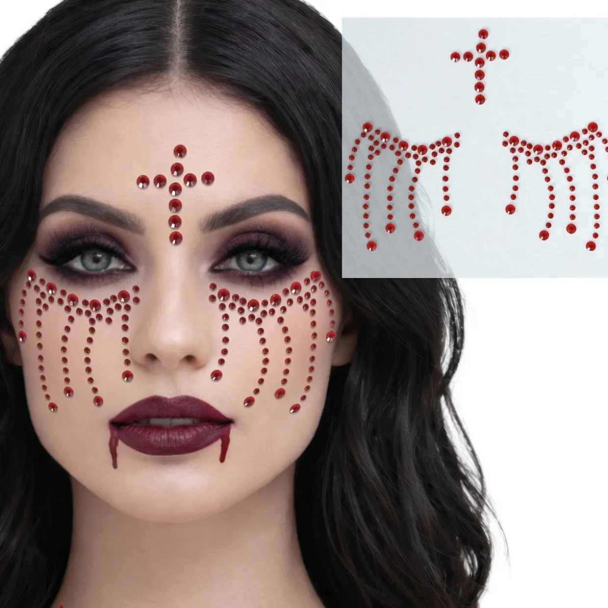 Gemas Glitter Adhesivas Sangrientas