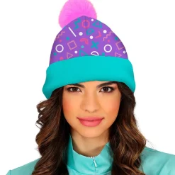 Gorro Azul y Rosa de Lana