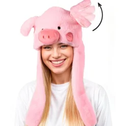 Gorro de Cerdo con Orejas Móviles y Luz