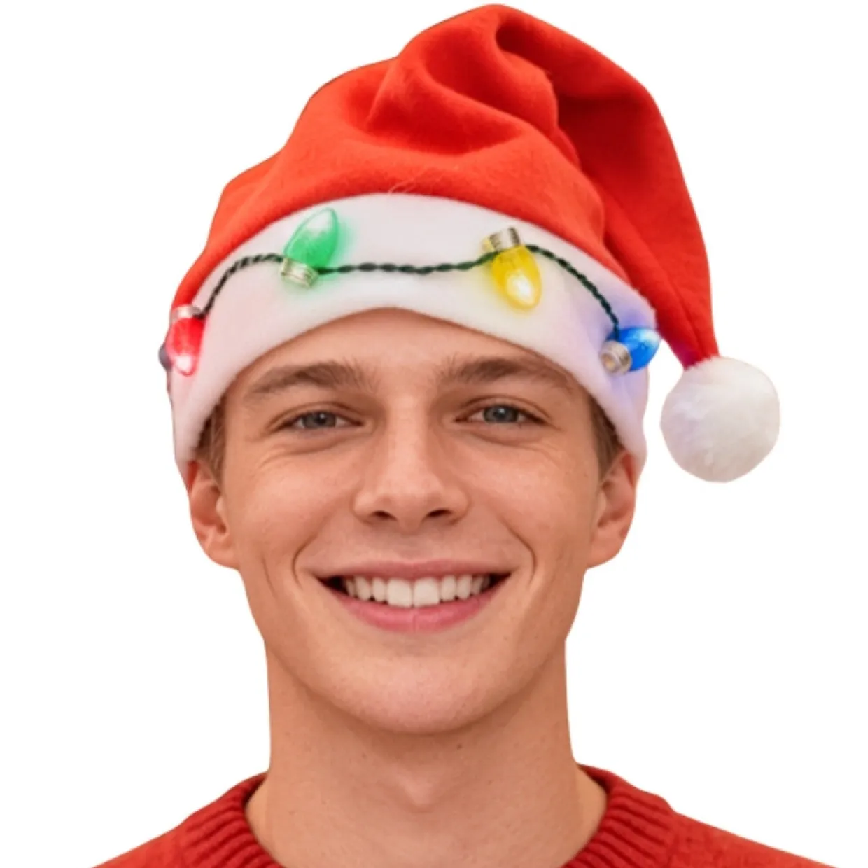 Gorro de Papá Noel Bombillas Luminosas