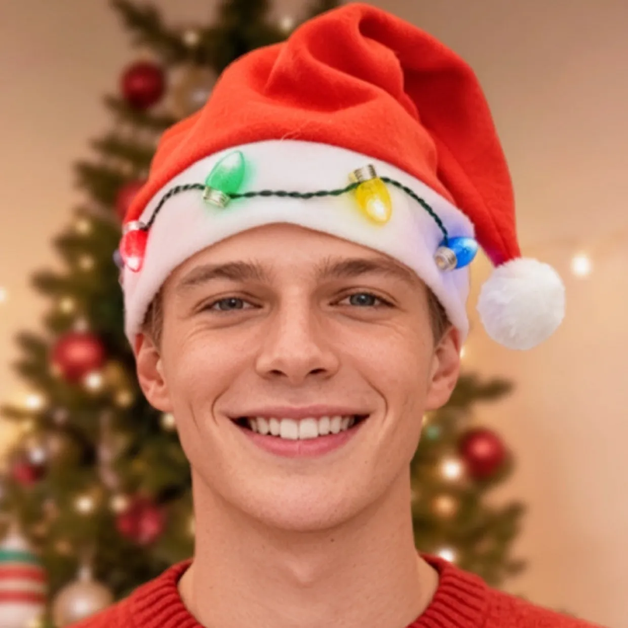 Gorro de Papá Noel Bombillas Luminosas